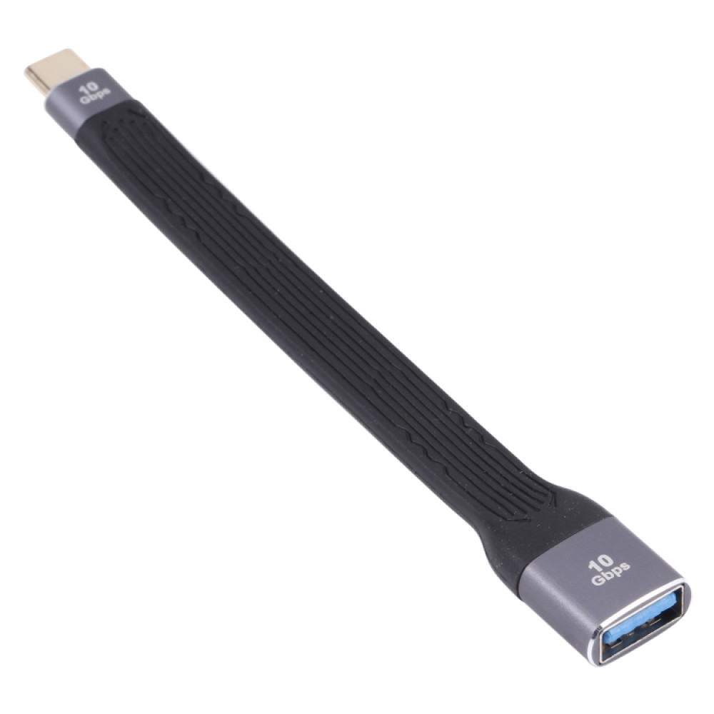 10Gbps USB-C / Type-C Male to USB 3.0 Female Soft Flat Data Transmission Fast Charging Cable